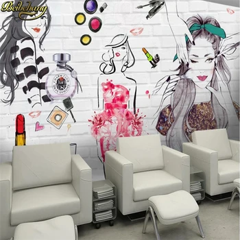 beibehang пользовательские 3D обои фреска акварель кирпичная стена салон красоты магазин косметики фоновая стена papel de pared
