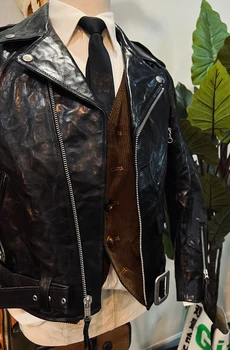 CDC1295 Cidu Мужская тонкая винтажная куртка Storm Rider из натуральной итальянской тосканской коровьей кожи азиатского размера Cidu