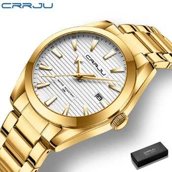 CRRJU Лучший бренд класса люкс Модные Дайверские часы мужские 30ATM Водонепроницаемые Часы с датой Спортивные часы мужские кварцевые Люминесцентные наручные часы