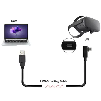 CY Xiwai Подходит для Oculus Link VR со стандартным кабелем передачи данных USB 3.0-USB 3.1 Type-C левого прямоугольного типа