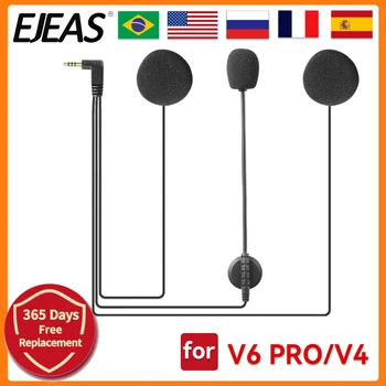 EJEAS V6 Pro Шлем Домофон Клип 3,5 мм Микрофон Динамик Гарнитура для Vnetphone V4 V6 Мотоцикл Bluetooth Переговорное Устройство