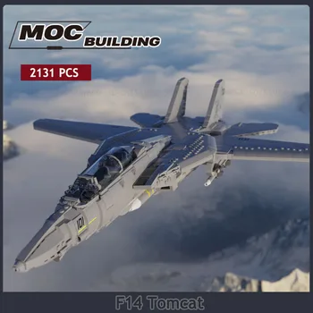 F14 Tomcat Moc Строительные блоки, Авиационные технологии, Кирпичи, Сборка своими руками, Транспортные игрушки, Научно-образовательная модель, подарок