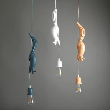 Hanglamp Squirrel Shape Nordic Resin animal Подвесной Светильник LED Indoor decor Подвесной Светильник Для Столовой Гостиной Детской комнаты