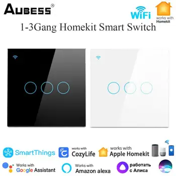 HomeKit WiFi Smart Touch Switch EU Умный Дом Необходим Нейтральный Провод Cozylife Пульт Дистанционного Управления Через Alexa Google Home Alice Siri