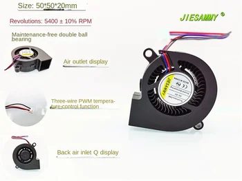 JIESAMMY двойной шарикоподшипник 5020 турбовентилятор PWM контроль температуры трехпроводной 5V 0.21A 5 СМ вентилятор 50*50*20 Мм
