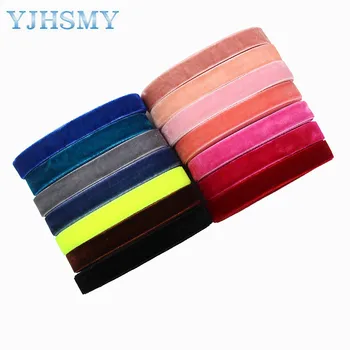 L-20612-565 3/8 ”Цветная бархатная лента с рисунком, 5 ярдов, аксессуары для волос ручной работы, украшение бантом