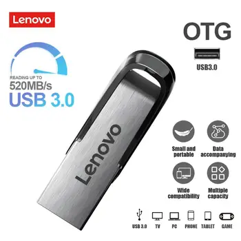 Lenovo USB Флэш-Накопители 2 ТБ Металлическая Ручка-Накопитель 1 ТБ 512G USB3.0 Флешка Высокоскоростная USB-Флешка 256 ГБ Флэш-Диск Водонепроницаемый Для Ноутбука