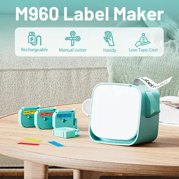 M960 Label Maker Bluetooth Mini Label Maker 12 мм Портативный Ручной Принтер Этикеток Теплопередающий Печатный Принтер Водонепроницаемая Этикетка