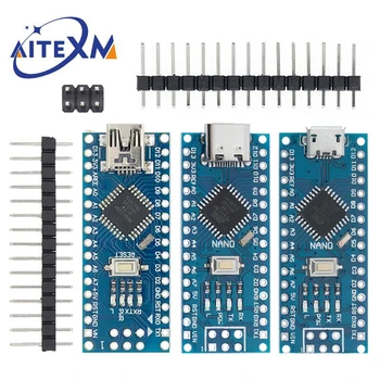 Mini/ Type-C / Micro USB Nano 3.0 С совместимым с загрузчиком контроллером Nano для arduino CH340 USB-драйвер 16 МГц ATMEGA328P