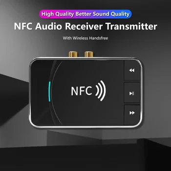 NFC Bluetooth-Совместимый Аудиопередатчик-Приемник 5,0 2 в 1 с Разъемом RCA 3,5 мм AUX, USB-Ключ, Музыкальный Беспроводной Адаптер