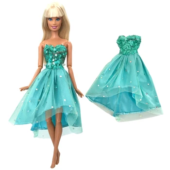 NK 1 Комплект Принцесса Благородное Кружевное Небесно-Голубое Платье Модная Повседневная Короткая Юбка Одежда Для Отдыха Для Куклы Барби Аксессуары Подарок Для Девочки Игрушка