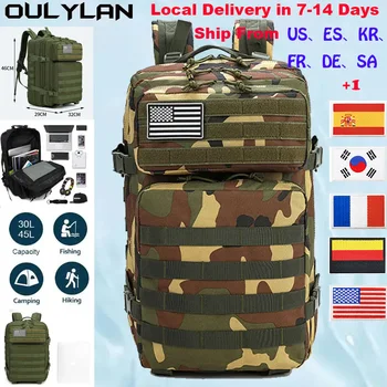 Oulylan Tactical Man 3 Days Army, военные рюкзаки Molle, 45 л, штурмовые сумки большой емкости для походов на открытом воздухе, рюкзак для кемпинга