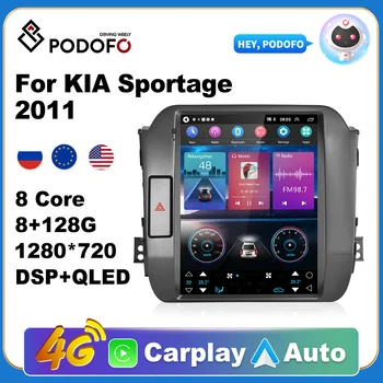 Podofo Автомобильный Android CarPlay Радио Мультимедийный Плеер Для KIA Sportage 2011 2 Din Авторадио Видео AI Голос GPS Navi 4G WiFi