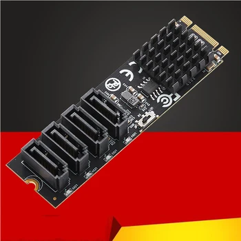 RAID-карта M.2 -4 пОрта SATA3.0 6 Гбит/с SSD Адаптер жесткого диска RAID-Контроллер M + B Ключ 2280 мм Размер PCIe2.0 Чип Marvell 9236 для UEFI BIOS