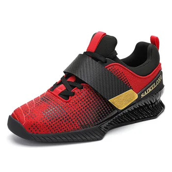 SAIKELONG, большие размеры 46-45, профессиональная мужская обувь для силовых тренировок, красная Спортивная обувь для поднятия тяжестей, мужские ботинки хорошего качества с жестким утягиванием