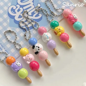 Sanrio Cute Hello Kitty Sugarloaf Креативный Брелок Для Ключей Pompompurin Cinnamoroll Школьный Рюкзак Аксессуары Pochacco Kawaii Цепочка Для Телефона