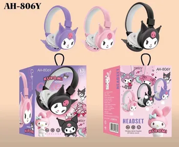 Sanrio Hello Kitty Kuromi Bluetooth Наушники, беспроводные гарнитуры, Мультяшные с микрофоном, складные легкие наушники для телефонов, ноутбуков