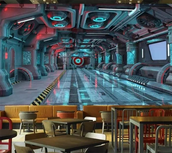 wellyu Обои на заказ 3d фотообои стерео личность космическая капсула космический корабль ресторан фрески обои домашний декор обои