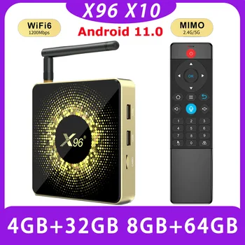 X96 X10 Smart TV Box Android 11 8K 2,4G 5G WIFI6 8G 64GB Amlogic S928X Google Play 1000M Ehernet BT5.0 IPTV TV Box телеприставка