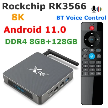X96 X6 TV Box Rockchip RK3566 DDR4 8 ГБ ОЗУ 128 ГБ ПЗУ Android 11 8K Декодирование видео Двойной Wifi 1000M LAN 4K HDR 3D Медиаплеер