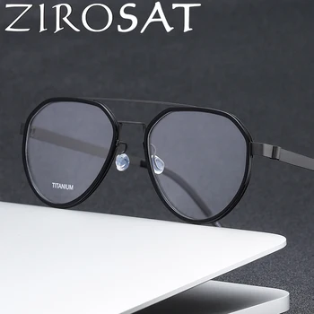 ZIROSAT 9745 Оптические очки в круглой оправе из чистого титана по рецепту Rx Мужские или женские очки для мужчин Женские очки