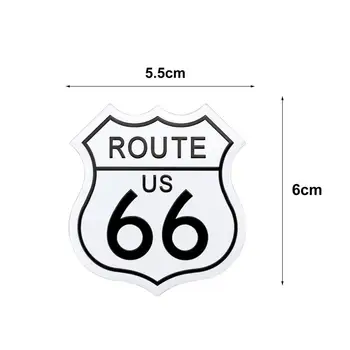 Автомобильная Наклейка Алюминиевая Ржавая Наклейка Route 66 Виниловая Наклейка Креативный Дорожный Знак Route 66 Наклейка на Бампер для Автомобиля