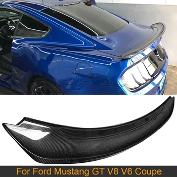 Автомобильный Задний Спойлер-Крыло для Ford Mustang Coupe GT V8 V6 Coupe 2015-2018 Задний Багажник Багажник Губа Крыла Спойлер Из Углеродного Волокна/ABS Серый