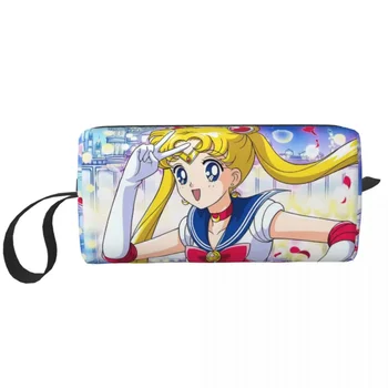 Аниме Косметичка для женщин, косметички для макияжа Sailor Moon Moon Girl, Водонепроницаемая сумка для туалетных принадлежностей, органайзер, товар