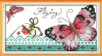 Бабочка (2) наборы для вышивания крестиком, количество цветов с рисунком Аиды 14 карат, 11 карат, печатная вышивка, принадлежности для рукоделия ручной работы