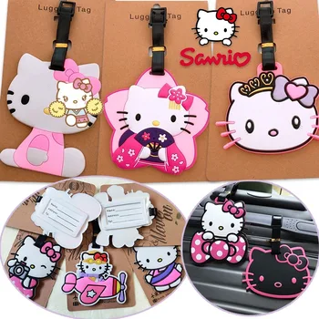 Багажная бирка Sanrio Hello Kitty, Дорожная подвеска для идентификации сумки в стиле аниме 