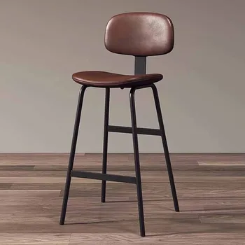 Барный стул с высокой стойкой в скандинавском стиле, Минималистичный Кожаный Макияж, Современный барный стул, стойка регистрации, Эстетический декор Sillas De Bar Room