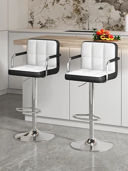 Барный стул с подъемником, современный и минималистичный барный стул, бытовой высокий табурет, спинка барного стула, кассовый аппарат, табурет с высокими ножками