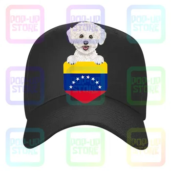 Бейсболка с изображением собаки в кармане с флагом Венесуэлы Бишонс Фризе