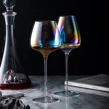 Бокалы для вина из симфонического хрусталя, Кубок Большой емкости, Красочный бокал для шампанского С ионным покрытием, Радужный бокал для коктейлей, коллекционный