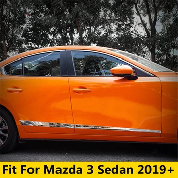 Боковая Дверь Автомобиля Молдинг Кузова Декоративная Накладка Комплект Отделки Для Mazda 3 Седан 2019 2020 ABS Хром Аксессуары Для Укладки Экстерьера