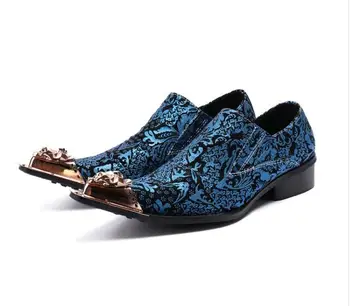 Большой размер EUR46 47 Модные синие официальные туфли-оксфорды из натуральной кожи с острым носком, мужские свадебные деловые модельные туфли