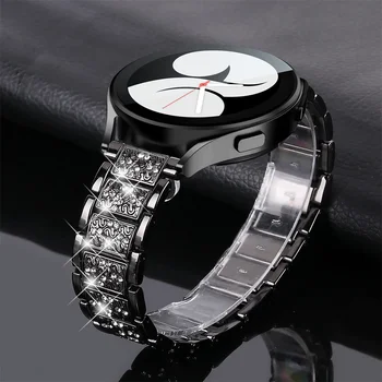 Бриллиантовый ремешок для Samsung Galaxy Watch 6/4/Classic/5/pro/Active 2 40 мм 44 мм Металлический 20 мм 22 мм браслет-звено huawei gt 2-3-pro band