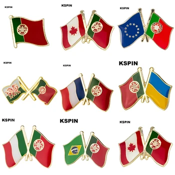Брошь с эмблемой флага Португалии, натуральные булавки для лацканов, Булавки для лацканов флага, Значок флага страны