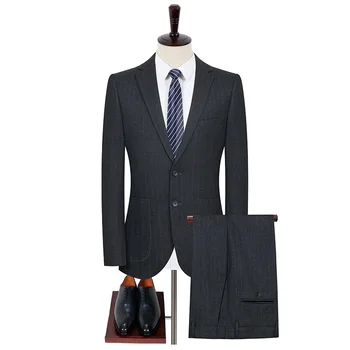 Бутик (Блейзер + брюки) Модные джентльменские полоски в британском стиле, повседневная микроэластичная свадебная деловая приталенная карьера, 2 предмета