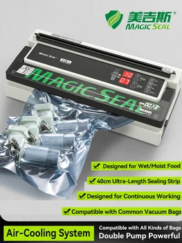 Вакуумный Упаковщик MAGIC SEAL MS4005 Упаковочная Машина для Пластиковых Пакетов Продуктов, Контейнеров Для Хранения Пищевых продуктов Mylar Auto Manual Modes Home