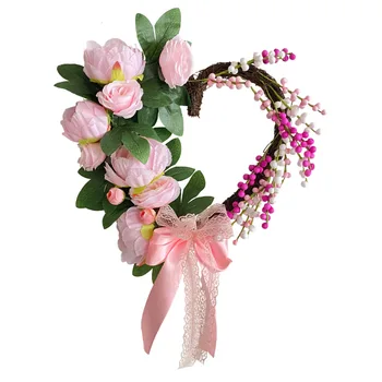 Венки из искусственных цветов, Гирлянды на День Святого Валентина, свадебный декор, Розовый цветок, галстук-бабочка, венок, украшение сада