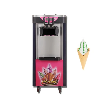 Вертикальная портативная машина для приготовления мягкого мороженого с тремя головками для йогурта