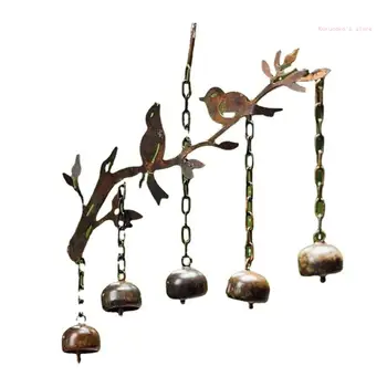 Ветряные колокольчики наружные водонепроницаемые подвесные колокольчики Железная птица для вечеринки, фестиваля в саду