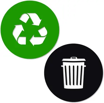Виниловая наклейка с современным логотипом для упорядочивания мусорных баков или контейнеров для мусора и стен Маленького зеленого цвета