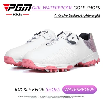 Водонепроницаемая спортивная обувь для гольфа для девочек PGM, детская противоскользящая обувь для гольфа, повседневные тренировочные кроссовки для подростков, мягкий тренажер
