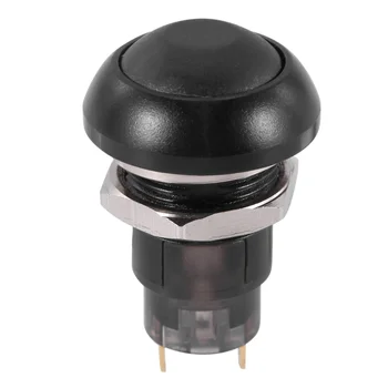 Водонепроницаемый кнопочный переключатель SPST 2A IP67 с защелкой 12 мм, черный