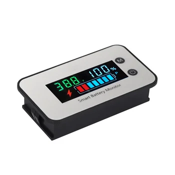 Водонепроницаемый монитор заряда батареи IPX7, Тестер емкости аккумулятора 7-100 В, измеритель температуры сигнала тревоги со звуковым сигналом, разноцветный экран