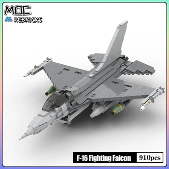Военная Война MOC ВВС США F-16 Боевые Истребители Falcon Строительный Блок Модель Коллекция Кирпичей Наборы DIY Игрушки Детский Подарок