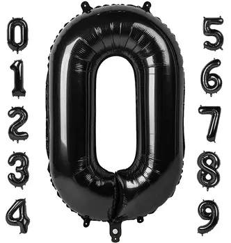 Воздушный шар с цифрами, 40-дюймовый черный гигант, украшения для Дня рождения, Украшения для вечеринок, Выпускные, Юбилей, детский душ.