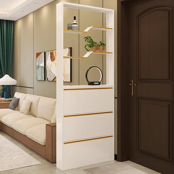 Входной шкафчик, шкаф для обуви, встроенный ультратонкий 15-сантиметровый простой шкаф-перегородка для гостиной, шкаф для прихожей.